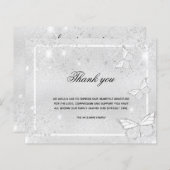 バジェット悔やみや弔慰シルバー蝶感謝してい写真you (正面/裏面)