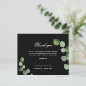 バジェット悔やみや弔慰ブラックユーカリサンキューカード (スタンド正面)