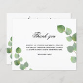 バジェット悔やみや弔慰ユーカリ白感謝してい写真 (正面/裏面)