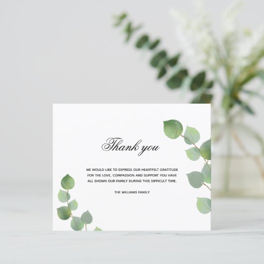 バジェット悔やみや弔慰ユーカリ白感謝してい写真 (スタンド正面)