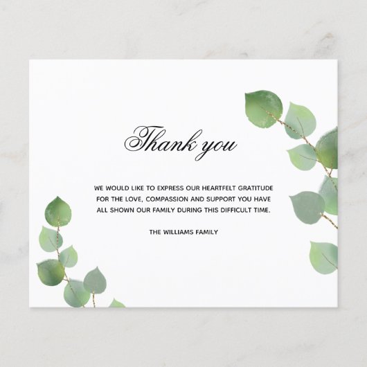 バジェット悔やみや弔慰ユーカリ白感謝してい写真 (正面)