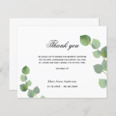 バジェット悔やみや弔慰ユーカリ緑の白 (正面/裏面)