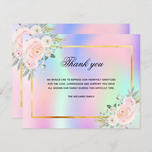 バジェット悔やみや弔慰レインボー感謝していユー写真 (正面/裏面)