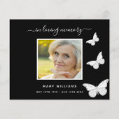 バジェット悔やみや弔慰黒い蝶の写真感謝していあなた (裏面)