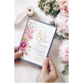 バジェット愛は開花ブライダルシャワー招待