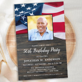 バジェット愛国的な写真アメリカ国旗の誕生日Invi