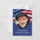 バジェット愛国的な写真追悼葬儀 ノートカード (正面)