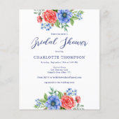 バジェット愛国的フローラレッドブルーブライダルシャワー (正面)