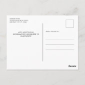 バジェット愛国的フローラレッドブルー誕生日招待状 ポストカード (裏面)