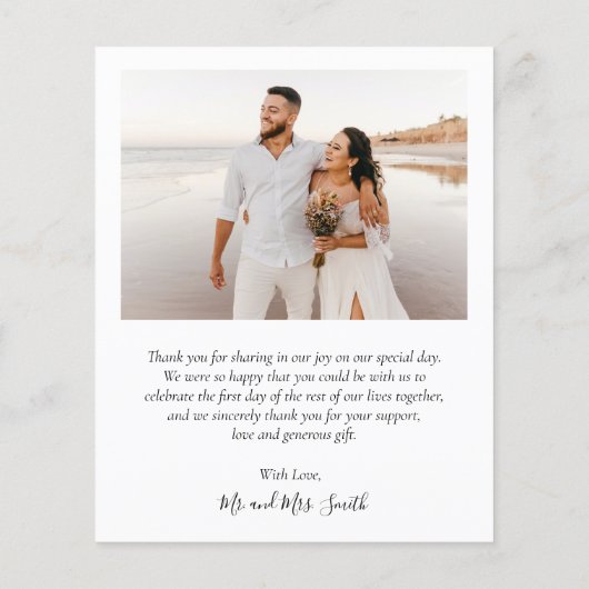 バジェット感謝していコラ結婚ージのサンキューフライヤー チラシ (裏面)