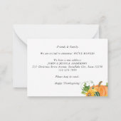 バジェット感謝新しいホームカボチャ移動カード ノートカード (裏面)