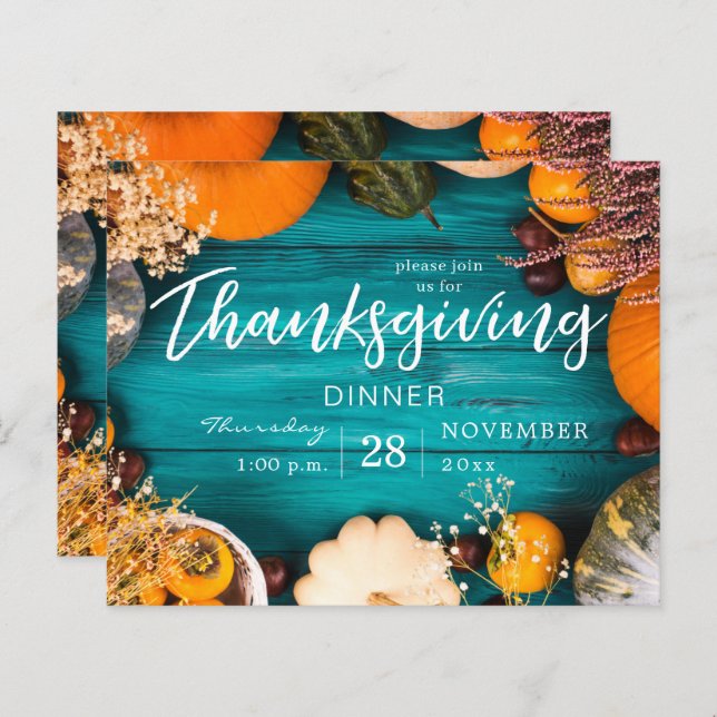 バジェット感謝祭ディナー饗宴ブルーパンプキン (正面/裏面)