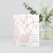 バジェット我々はバラ金ゴールドの葉結婚式招待状 (スタンド正面)