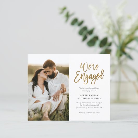 バジェット我々は写真婚約した婚約招待状 (スタンド正面)
