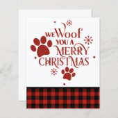 バジェット我々は陽気なクリスマス犬のカードをあなたを知っている (正面/裏面)