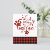 バジェット我々は陽気なクリスマス犬のカードをあなたを知っている (スタンド正面)