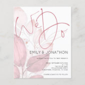 バジェット我々ほこりっぽいバラの葉の結婚式招待状 (正面)