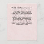 バジェット手頃ピンク赤面ピンクフローラ結婚ズ チラシ (裏面)