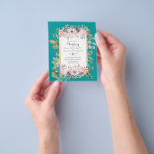 バジェット手頃ピンク赤面ピンクフローラ結婚ズ チラシ (手)