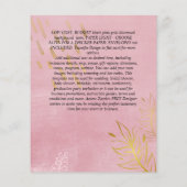 バジェット手頃ピンク赤面ピンクフローラ結婚ズ チラシ (裏面)