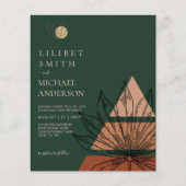 バジェット抽象芸術エメラルドグリーンパンパスグラス結婚ズ チラシ (正面)