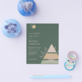 バジェット抽象芸術エメラルドグリーンパンパスグラス結婚ズ チラシ (シングル)