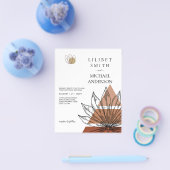 バジェット抽象芸術テラコッタパンパスグラス結婚ズ チラシ (シングル)