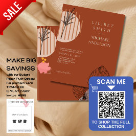 バジェット抽象芸術テラコッタパンパスグラス結婚ズ チラシ