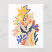 バジェット抽象芸術フラワーアート結婚式招待状 (裏面)