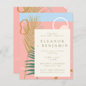 バジェット抽象芸術ボタニカルパステルウェディングアクト (正面/裏面)