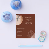 バジェット抽象芸術ラストベージュパンパスグラス結婚ズ チラシ (シングル)