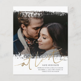 バジェット救Our Date写真金ゴールド&ホワイト