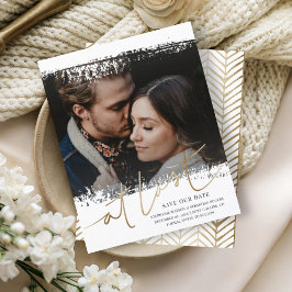 バジェット救Our Date写真金ゴールド&ホワイト