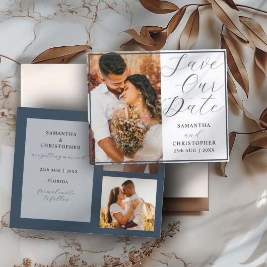 バジェット救Our Date Dark Blue Photo 結婚's