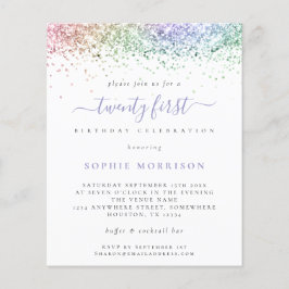 バジェット数々のカラーグリッター21番目のパーティー招待状