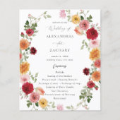 バジェット数々のサマーカラーフローラ結婚式 プログラム2 (正面)