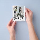 バジェット数々の写真シンプルの結婚サンキューカード チラシ (手)