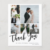 バジェット数々の写真シンプルの結婚サンキューカード チラシ (正面)
