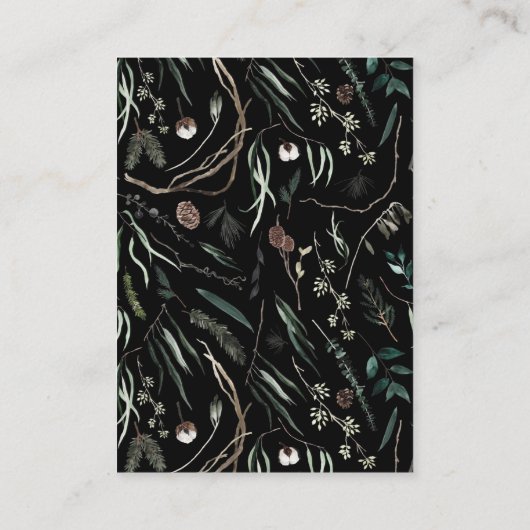 バジェット数々の写真植物学の素朴な黒い休日 エンクロージャーカード (裏面)