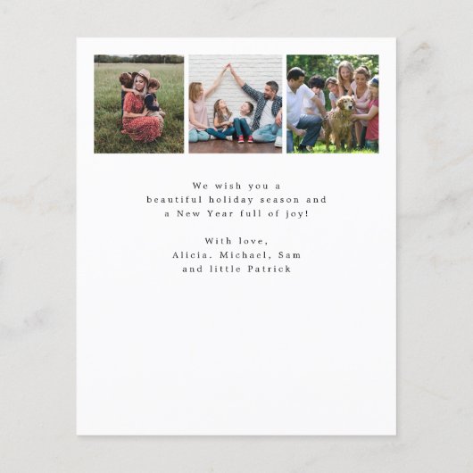 バジェット数々の6写真メリークリスマスホリデーカード (裏面)