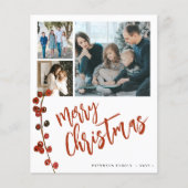 バジェット数々の6写真メリークリスマスホリデーカード (正面)