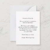 バジェット新しいホームパンプキンホリデームービングカード ノートカード (裏面)