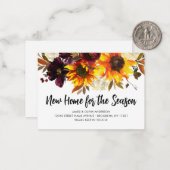 バジェット新しいホーム秋シーズンサンフラワームービング ノートカード (正面/裏面インサイチュ)
