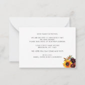 バジェット新しいホーム秋シーズンサンフラワームービング ノートカード (裏面)