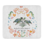 バジェット新婚ウェディングギフトカスタムウミガメ カッティングボード (正面)