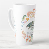 バジェット新婚ウェディングギフトカスタムウミガメ カフェラテマグ (左アングル)