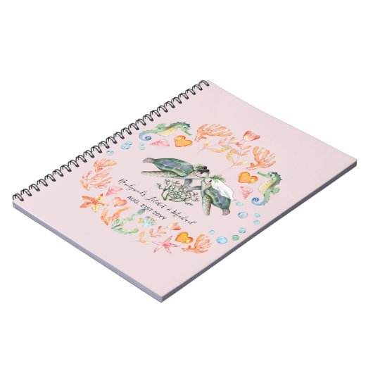 バジェット新婚ウェディングギフトカスタムウミガメ ノートブック (左側)