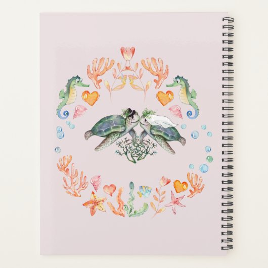 バジェット新婚ウェディングギフトカスタムウミガメ プランナー手帳 (裏面)