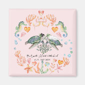 バジェット新婚ウェディングギフトカスタムウミガメ マグネット (正面)