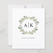 バジェット日付を保存するセージ緑のユーカリ結婚プタス (裏面)